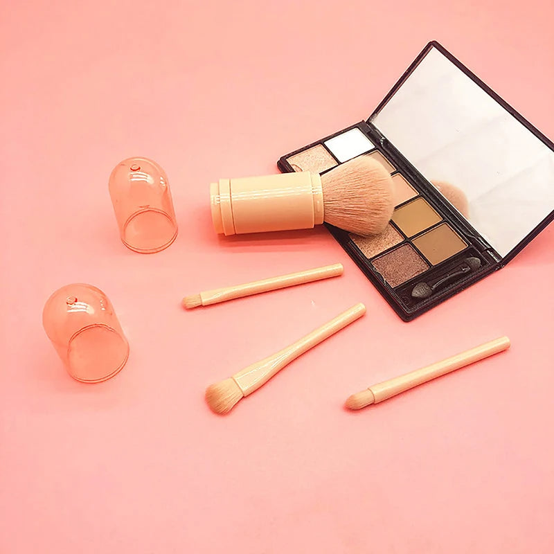 4-in-1 Portable Makeup Brush Set - colors
