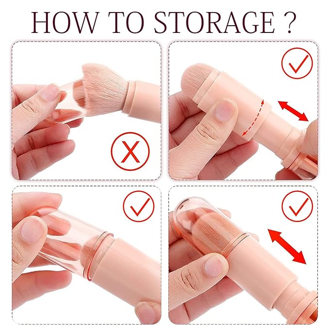 4-in-1 Portable Makeup Brush Set - in use