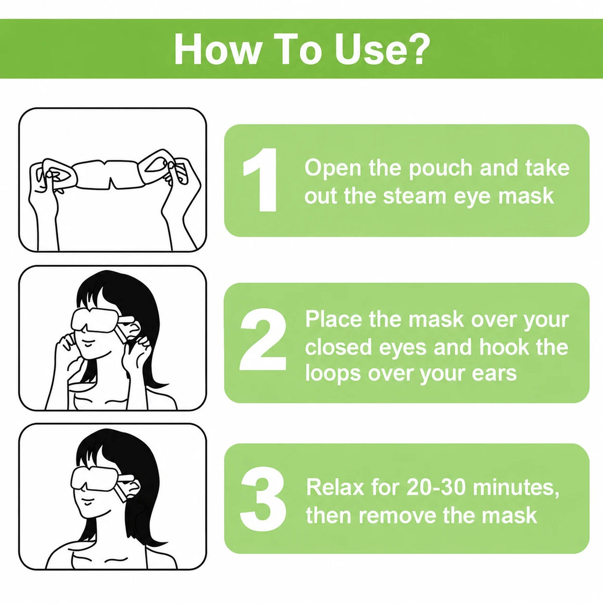 How to use the self-heating steam eye mask