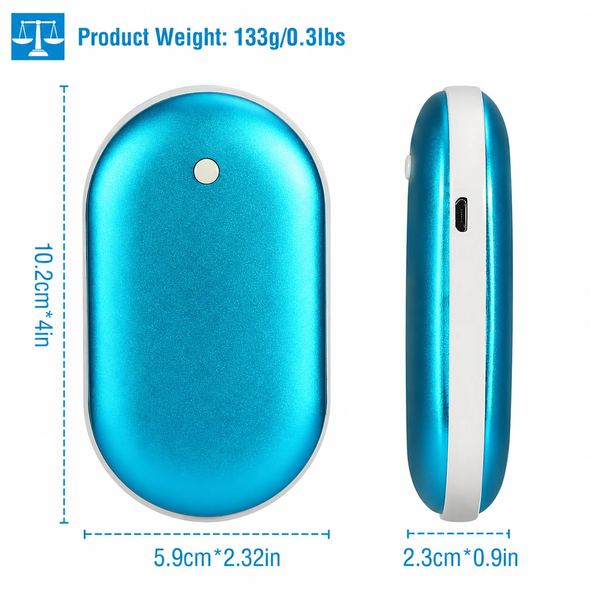 Hand warmer size and weight