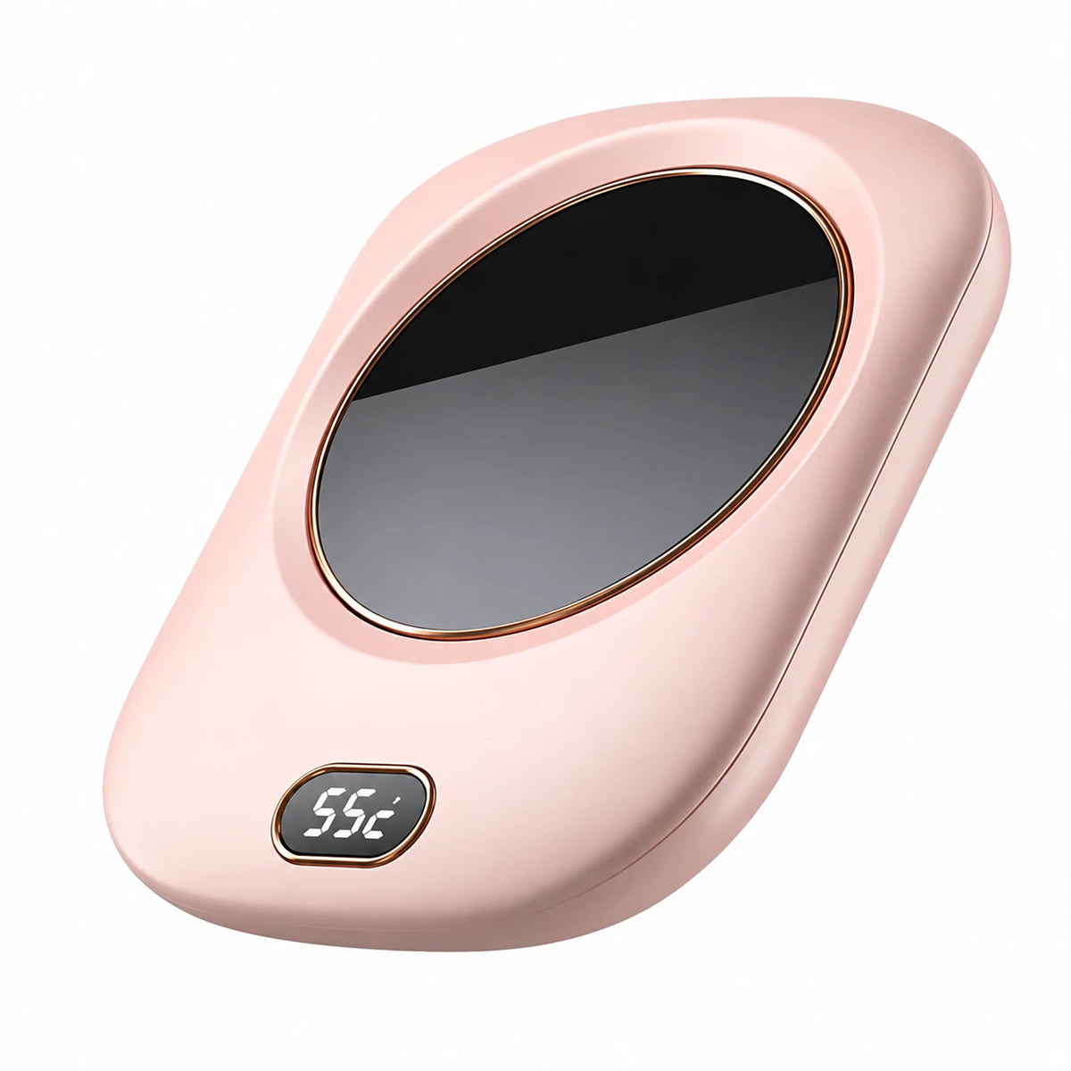 Pink smart mug warmer with digital temperature display